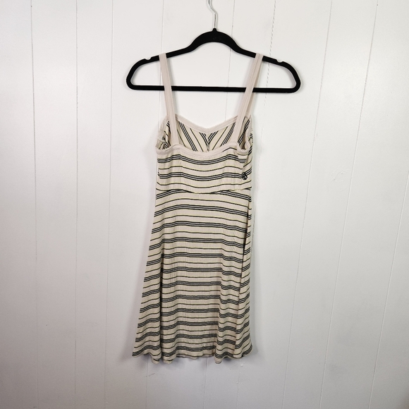 Volcom Popztone Cheveon Retro Skater  Dress White Yellow Black Ribbed Size xs - Picture 6 of 8
